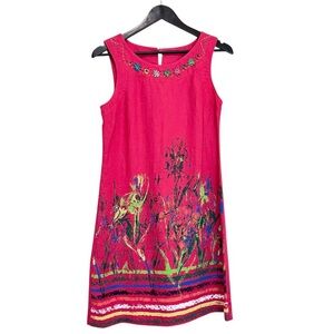 Jane & John Artsy Splatter Paint 100% Linen Dress